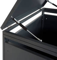 HW Mülltonnenbox HWC-J82 Mülltonnenverkleidung 4 er Metall anthrazit - Marmor-Optik dunkel erweiterbar