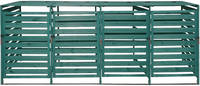 HW Mülltonnenbox HWC-H62 Mülltonnenabdeckung XL 4-8 er erweiterbar Massiv-Holz - dunkelgrün