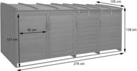 HW Mülltonnenverkleidung HWC-H75b Mülltonnenbox XL 4-8 er Holz FSC-zertifiziert - anthrazit erweiterbar