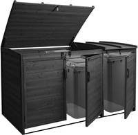 HW Mülltonnenverkleidung HWC-H75b Mülltonnenbox XL 3-6 er Holz FSC-zertifiziert - anthrazit erweiterbar