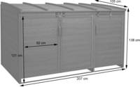HW Mülltonnenverkleidung HWC-H75b Mülltonnenbox XL 3-6 er Holz FSC-zertifiziert - anthrazit erweiterbar