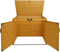 HW Mülltonnenverkleidung HWC-H75b Mülltonnenbox XL 2-4 er Holz FSC-zertifiziert - braun erweiterbar