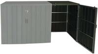 HW Mülltonnenbox Premium HWC-J28 Erweiterung 1 er Metall WPC grau - Holzoptik