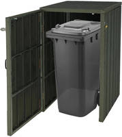 HW Mülltonnenbox HWC-J28 Erweiterung 1 er Premium Metall WPC grau - Holzoptik erweiterbar