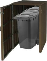 HW Mülltonnenbox HWC-J28 Erweiterung XL 1-2 er Metall WPC braun - Holzoptik erweiterbar