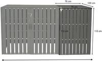 HW Mülltonnenbox HWC-J28 Erweiterung XL 1-2 er Metall WPC grau - Holzoptik