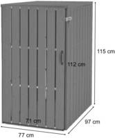 HW Mülltonnenbox HWC-J28 Erweiterung XL 1-2 er Metall WPC grau - Holzoptik