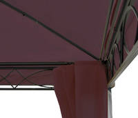 HW Pavillon Cadiz 7cm-Stahl-Gestell mit Seitenwand rot-braun 4x4m