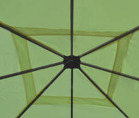 HW Pavillon Cadiz 7cm-Stahl-Gestell mit Seitenwand + Moskitonetz grün 4x4m