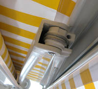 HW Kassettenmarkise elektrisch T124 Vollkassette 5x3m Polyester gelb, Rahmen anthrazit