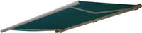 HW Kassettenmarkise elektrisch T123, Vollkassette 4,5x3m Polyester blau-grün, Rahmen grau