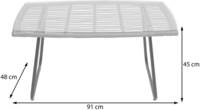 HW Gartenmöbel Set HWC-G17a 4 tlg. Stahl Poly-Rattan Natur/Creme Tisch 91x48cm