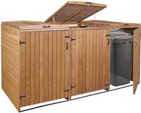 HW Mülltonnenbox HWC-H74 Mülltonnenverkleidung XL 4-6 er erweiterbar Holz FSC-zertifiziert - braun