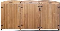 HW Mülltonnenbox HWC-H74 Mülltonnenverkleidung XL 4-6 er erweiterbar Holz FSC-zertifiziert - braun