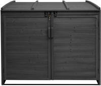 HW Mülltonnenverkleidung HWC-H75 Mülltonnenbox XL 2-4 er Holz FSC-zertifiziert ~ anthrazit erweiterbar