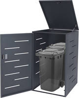 HW Mülltonnenbox HWC-E83 Mülltonnenverkleidung XL 1-2 er Stahl erweiterbar anthrazit