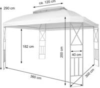 HW Pavillon HWC-E42 Stahl mit Moskitonetz creme 3,6x3m 