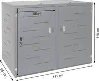 HW Mülltonnenbox HWC-E83 Mülltonnenverkleidung XL 2-4 er Edelstahl erweiterbar 
