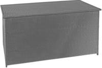 HW Auflagenbox HWC-D88 Kissenbox Gartentruhe Poly-Rattan Basic grau 950l
