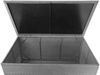 HW Auflagenbox HWC-D88 Kissenbox Gartentruhe Poly-Rattan Basic grau 950l