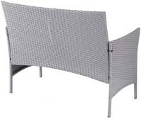 HW Gartenmöbel Loungegarnitur HWC-D82 Stahl Poly-Rattan Grau Anthrazit Tisch 70x40cm
