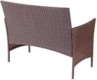 HW Gartenmöbel Loungegarnitur HWC-D82 Stahl Poly-Rattan Braun-Meliert Creme Tisch 70x40cm