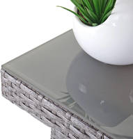 HW Gartentisch Poly-Rattan Cava Glasplatte grau 160x90cm 