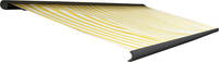 HW Kassettenmarkise elektrisch T122 4x3m Polyester Gelb/Weiß, Rahmen anthrazit
