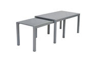 MX Gartenmöbel Carrara Set 9 tlg. Alugestell Silber/Taupe Flex-Tisch 160/320x78cm