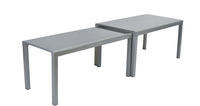 MX Gartenmöbel Carrara Set 9 tlg. Alugestell Silber/Schwarz Flex-Tisch 160/320x78cm