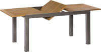 MX Gartenmöbel Santorin Set 7 tlg. Stapelsessel Aluminium Akazienholz Graphit/Natur Tisch 150/200x90cm