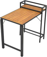 MX Gartenmöbel Santorin Set 3 tlg. Klappsessel Balkontisch Aluminium Akazienholz Tisch 73x45,5cm