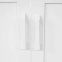 HW Badmöbel Unterschrank HWC-A85 Türen Bambus Weiß 60x60x30cm