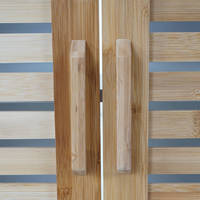 HW Badmöbel Unterschrank HWC-B41 Türen Staufach Bambus Natur/Weiß 60x60x30cm
