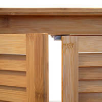 HW Badmöbel Unterschrank HWC-B18 Türen Bambus Natur 60x67x30cm