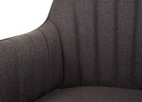 HW Armlehnstuhl HWC-H73 Küchenstuhl Esszimmerstuhl Retro Stahl Stoff/Textil grau-braun