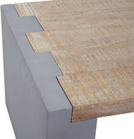 HW Wohnzimmertisch HWC-A15 Beton-Optik Holz massiv 122x60cm
