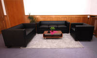 HW 2er Sofa Couch Loungesofa Lille Kunstleder, schwarz