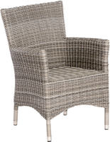 MX Gartenmöbel Teneriffa Set 9tlg. Sessel Kunststoffgeflecht Sitzkissen grau-beige Tisch 185x90cm