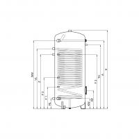 Wärmepumpenspeicher SWP 150 L mit PU Hartschaumisolierung B (1x großer Wärmetauscher)