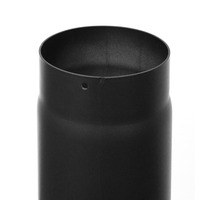Rauchrohr 130mm x 1000mm 2mm mit Drosselklappe schwarz