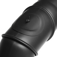 Rauchrohr 130mm Multibogen Knie 4 teilig schwarz