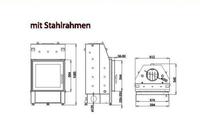 Kamineinsatz wasserführend Schmitzker Highline No4 10 kW mit Stahlrahmen inkl.Keramott-Auskleidung