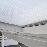 Deluxe Alu Terrassenüberdachung 495 x 303 x 206 / 258 cm weiß