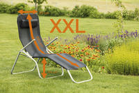 MX Gartenliege Wellness XXL verstellbar, schwarz Textilgewebe