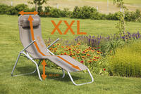 MX Gartenliege Wellness XXL verstellbar, taupe Textilgewebe