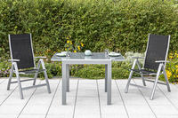 MX Gartenmöbel Carrara Set 3tlg. schwarz Tisch 80/120x70cm