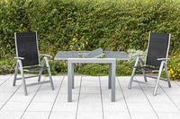 MX Gartenmöbel Carrara Set 3tlg. schwarz Tisch 80/120x70cm