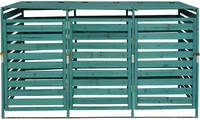 HW Mülltonnenbox HWC-H62 Mülltonnenabdeckung XL 3-6 er erweiterbar Massiv-Holz - dunkelgrün